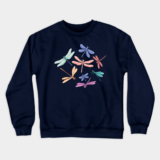 Multi-colored magical dragonflies from a magical forest Crewneck Sweatshirt by Catdog